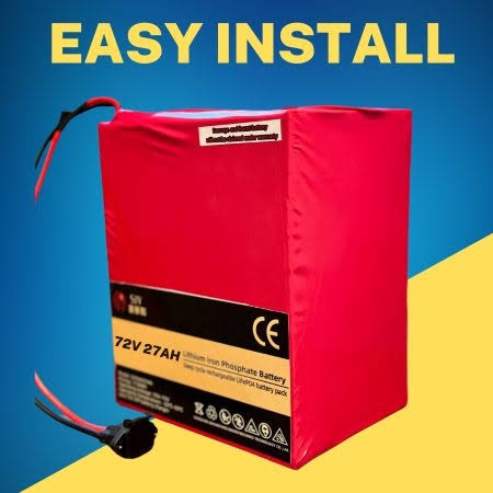 A 72V 27Ah lithium-ion battery pack offering reliable, long-lasting power and easy installation for electric bikes and scooters.