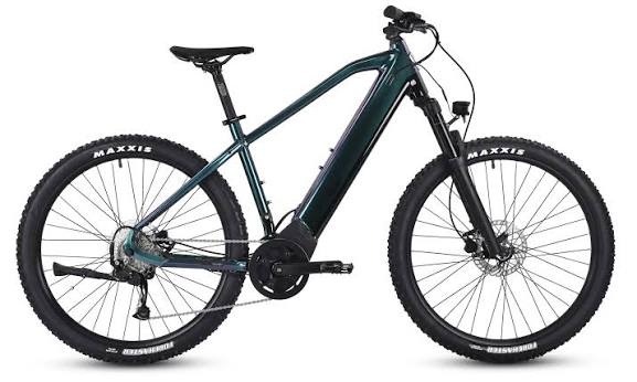 Budget electric mountain bike with a high-capacity battery, front suspension, and all-terrain tires for off-road adventures and trail riding