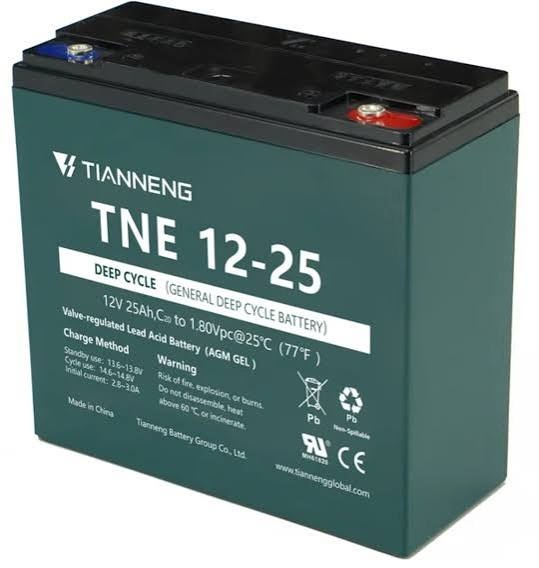 Tianneng TNE 12-25 12V 25Ah deep cycle AGM/GEL lead-acid e-bike battery