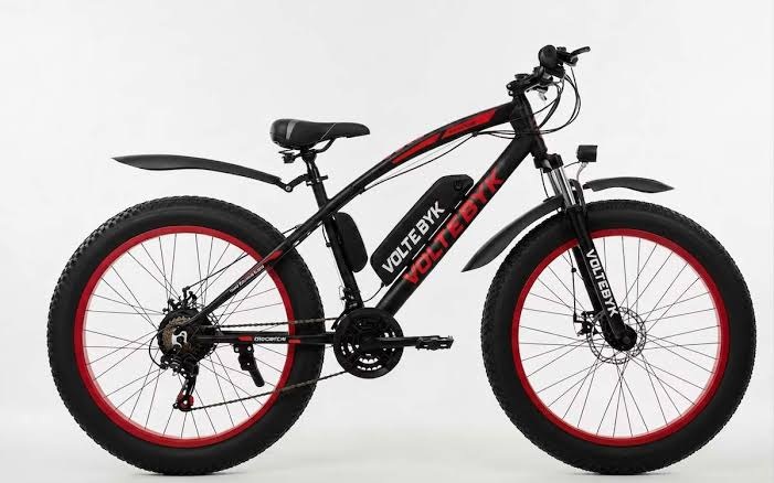 Volte Byk fat-tire electric mountain bike with front suspension and rear-mounted battery