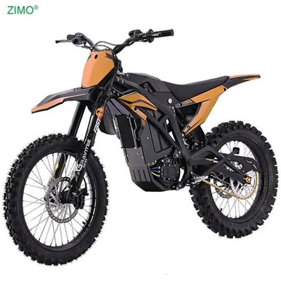 Orange and black Sur-Ron Ultra Bee electric dirt bike, front angled view